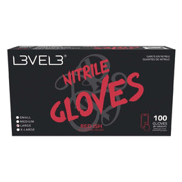 L3Vel3 Nitrile Gloves Red-Ish Large 100 Piece L3VEL 3