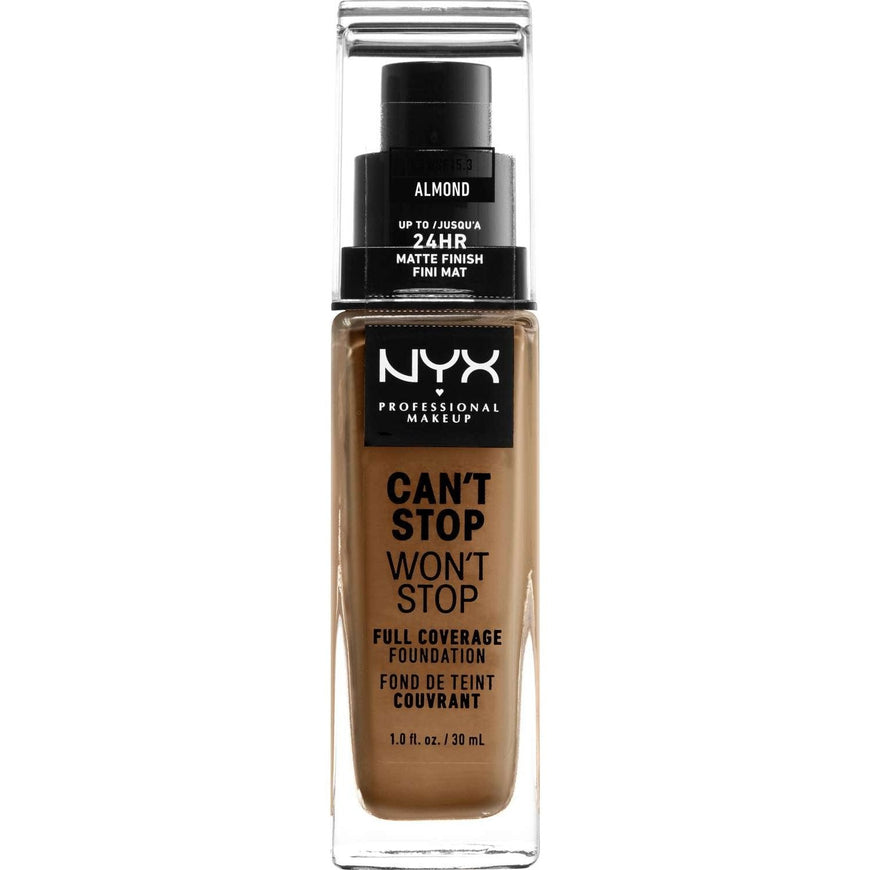 NYX Cant Stop Wont Stop Full Coverage Foundation 15.3 - Almond 1.0 FL Oz NYX