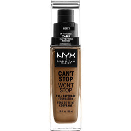 NYX Cant Stop Wont Stop Full Coverage Foundation 15.8 - Honey 1.0 FL Oz NYX