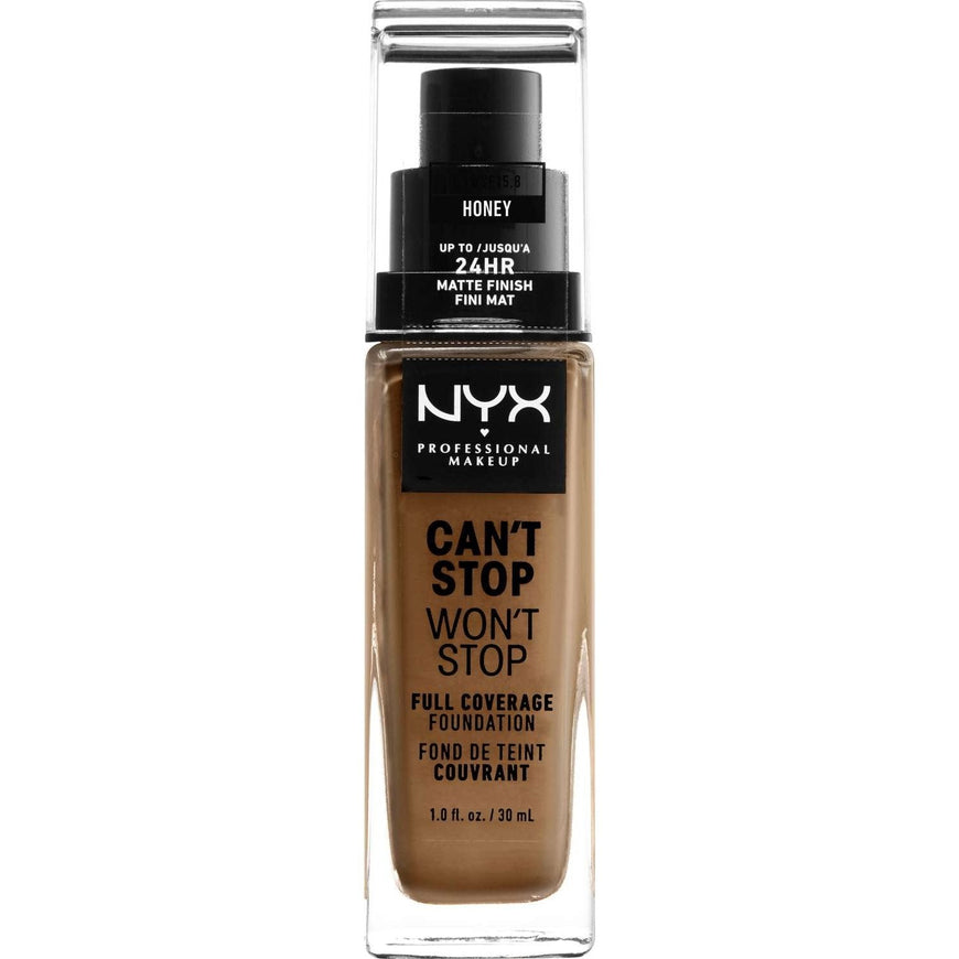 NYX Cant Stop Wont Stop Full Coverage Foundation 15.8 - Honey 1.0 FL Oz NYX