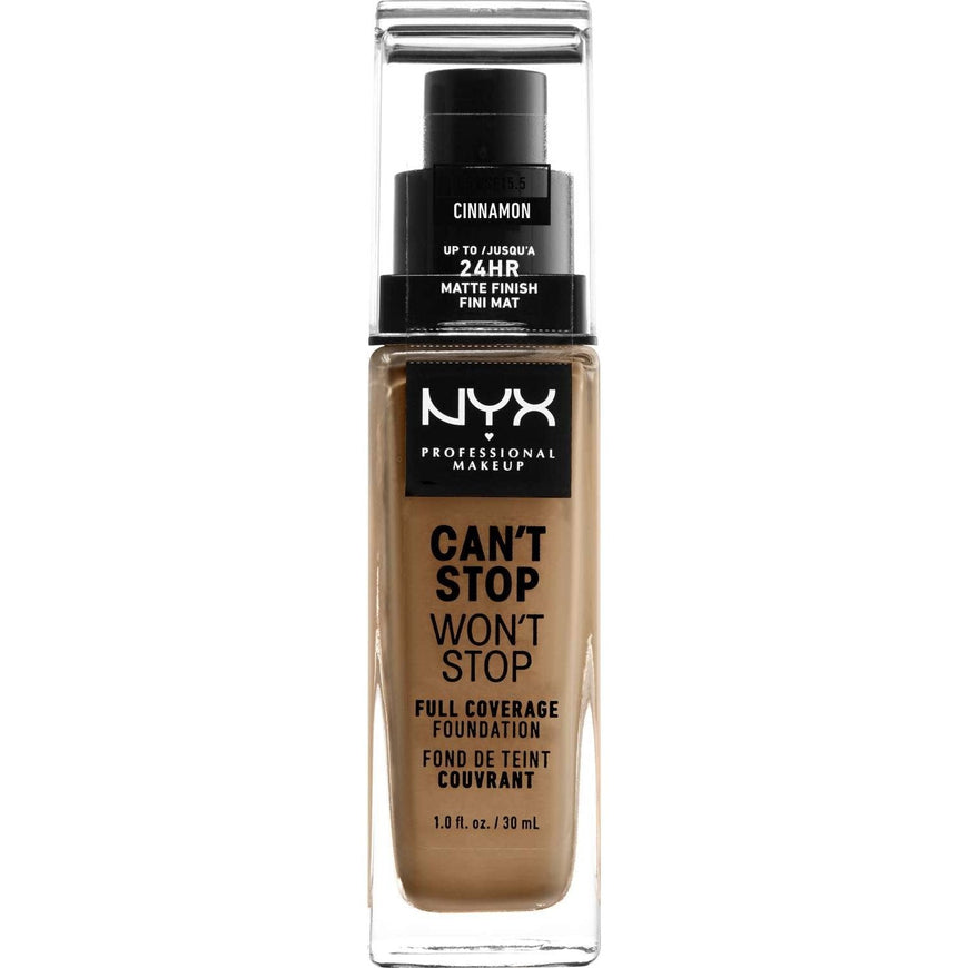 NYX  Cant Stop Wont Stop Full Coverage Foundation 15.5 - Cinnamon 1.0 FL Oz NYX