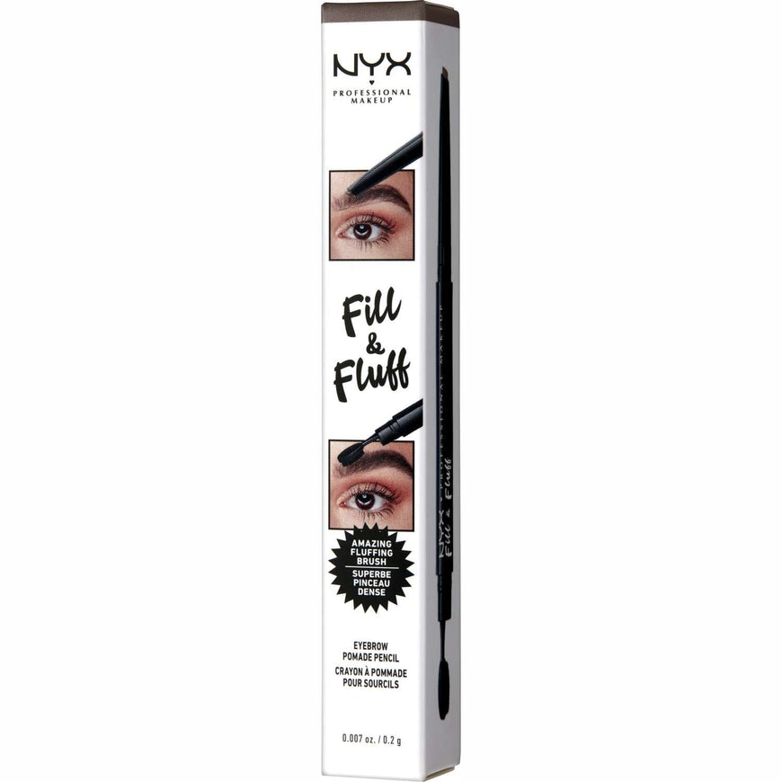 NYX  Fill  Fluff Eyebrow Pomade Pencil 04 - Chocolate 0.007 Oz NYX