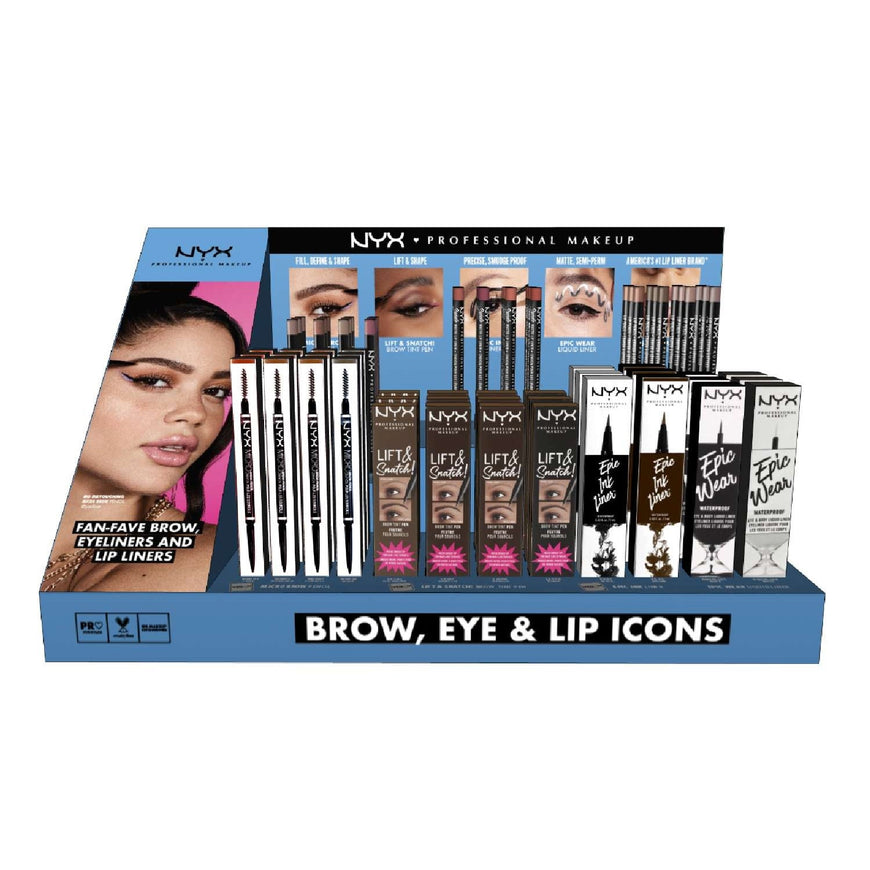 Brow, Eye & Lip Icons Counter Display NYX