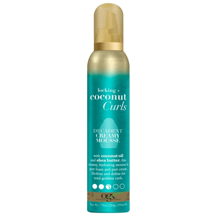 Ogx Locking  Coconut Curls Decadent Creamy Mousse 7.9 Oz OGX