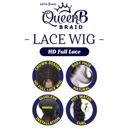 Queen B Lace Wig Qlw313 Box Braid 26Inch-#1B Urban Beauty