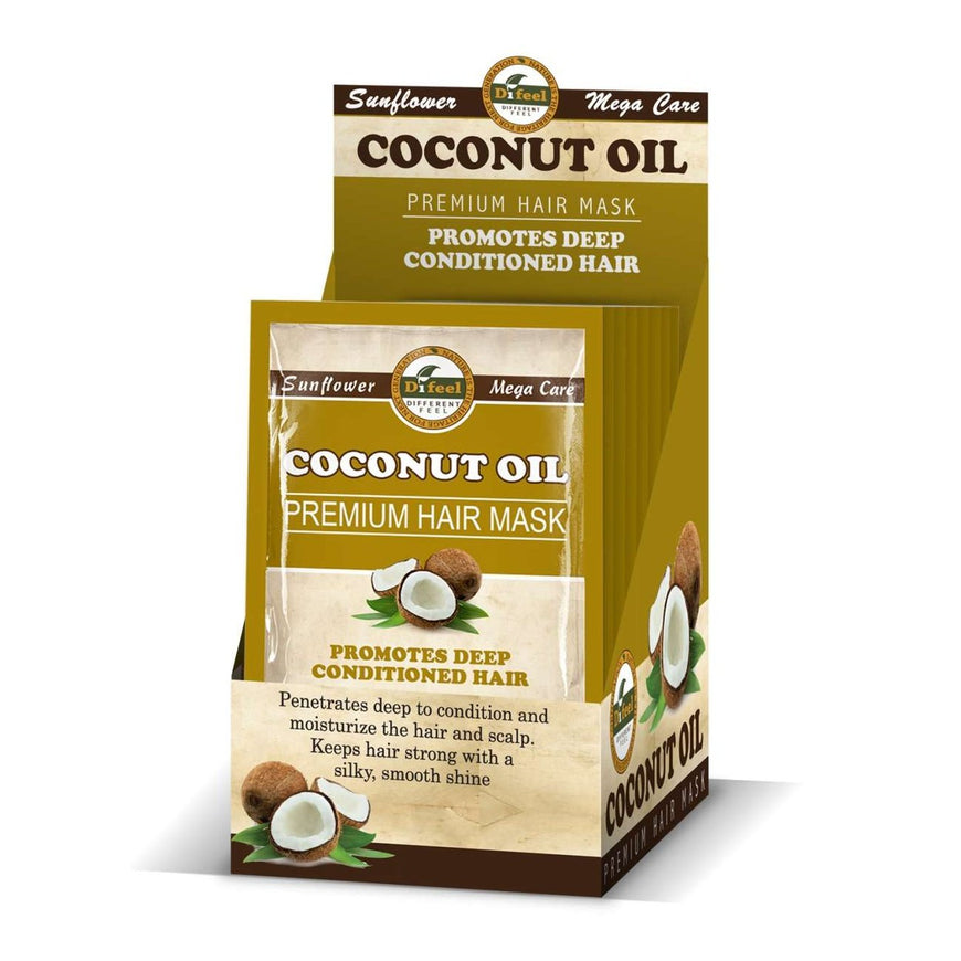 Difeel Sunflower Difeel Premium Hair Mask Coconut Oil Packet 1.75 Oz DiFeel