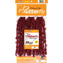 Synthetic Queen B 3X Butterfly Lcos 12Inch Color Burgundy Urban Beauty