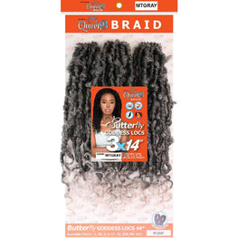 Urban Beauty Queen B Braid Synthetic Butterfly Goddess Locs 3X Value Pack 14 Inch Color Mtgray Urban Beauty