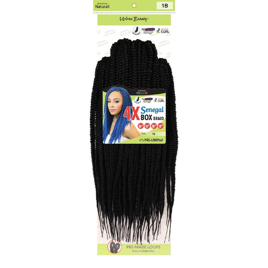 4X Senegal Box Braid Multi Pack-1B Urban Beauty