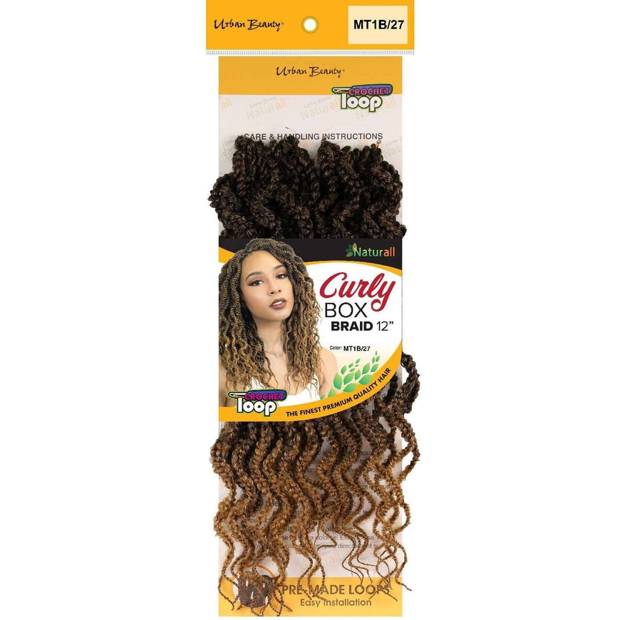 Synthetic Box Braid Curly Style 12 Inch Mt1B27 Urban Beauty
