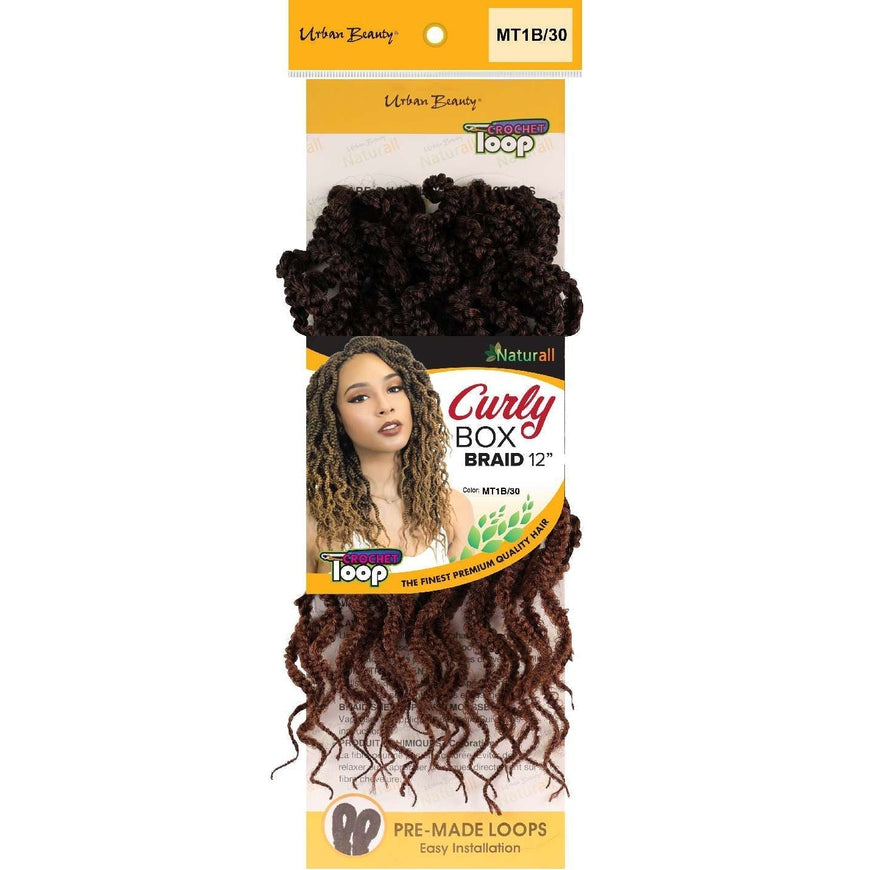 Synthetic Box Braid Curly Style 12 Inch Mt1B30 Urban Beauty