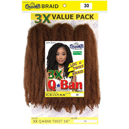 Synthetic Queen B 3X Q-Ban Twist Color #30 Urban Beauty