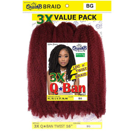 Synthetic Queen B 3X Q-Ban Twist Color #Burgundty Urban Beauty
