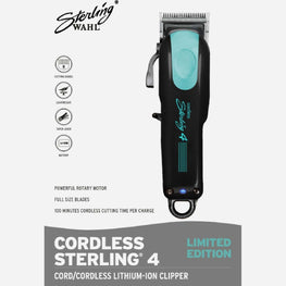 Wahl Sterling Black/Aqua Cord/Cordless Sterling 4 Clipper Limited Edition Wahl