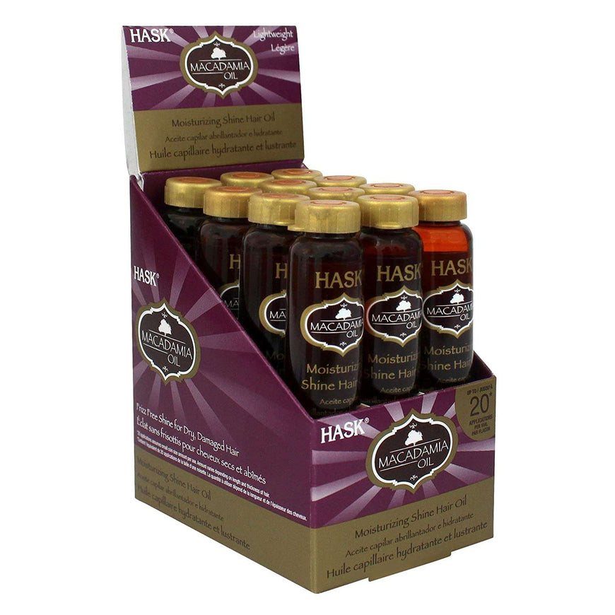 Hask Vial Shine Oil Macademia 12Disply Hask