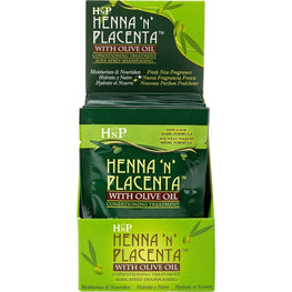 Henna-N-Placenta Pack Olive Oil 12-Piece Display Hask