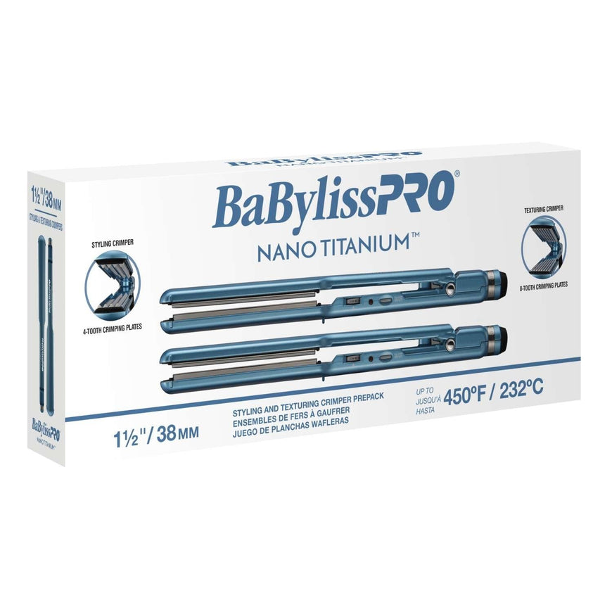 BabylissPro Nano Titanium Large & Small Crimper Combo Bundle BABYLISS