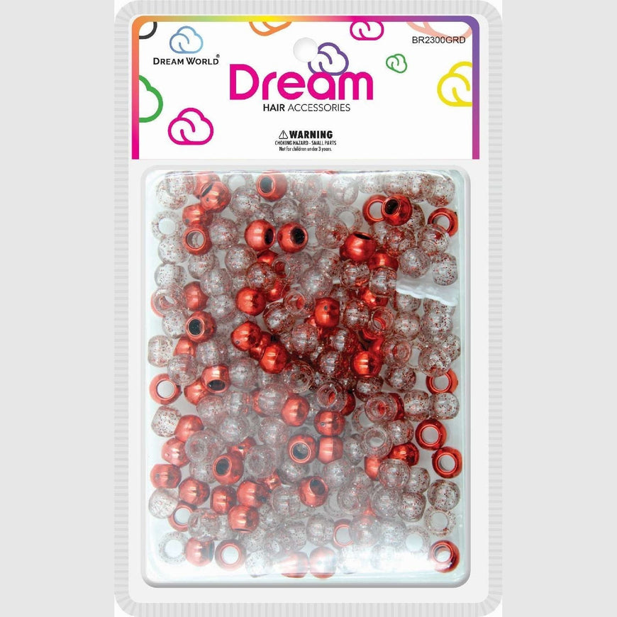 Chloe Bead 230 Round Glitter Red Assort CHLOE