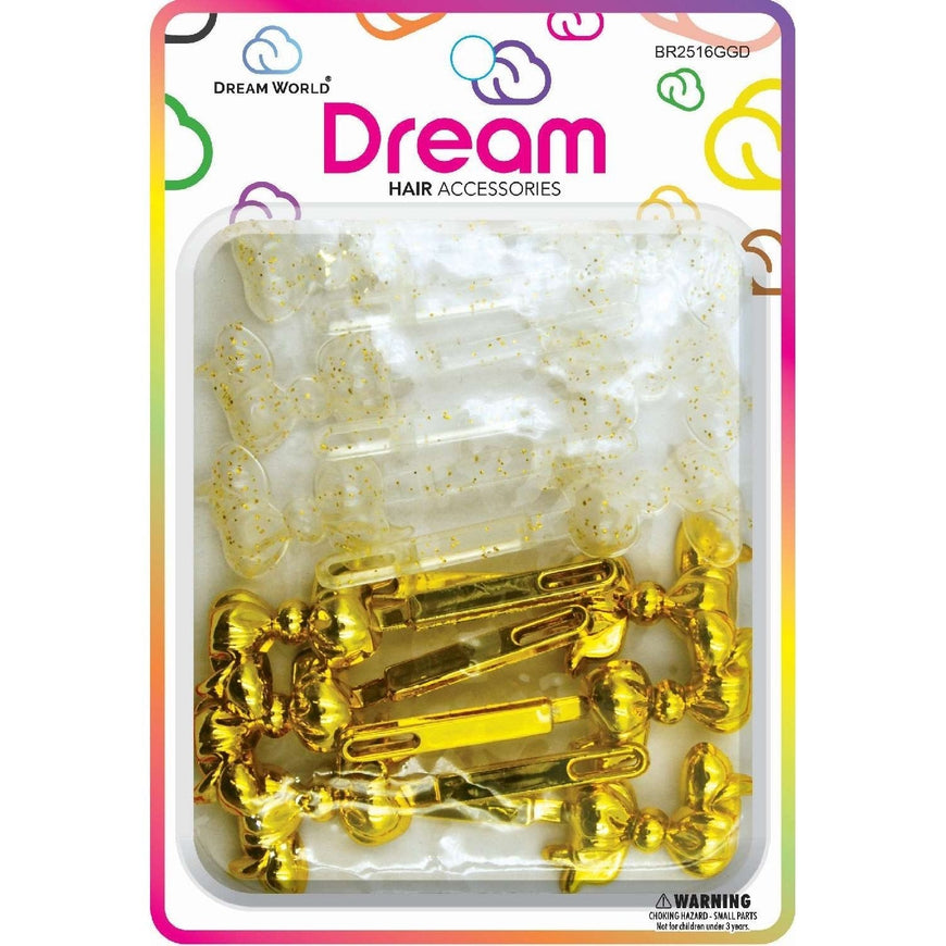 Chloe Barrette 16 Chubby Ribbon Glitter Gold CHLOE