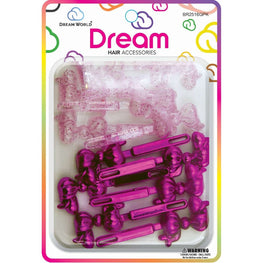 Chloe Barrette 16 Chubby Ribbon Glitter Pink CHLOE