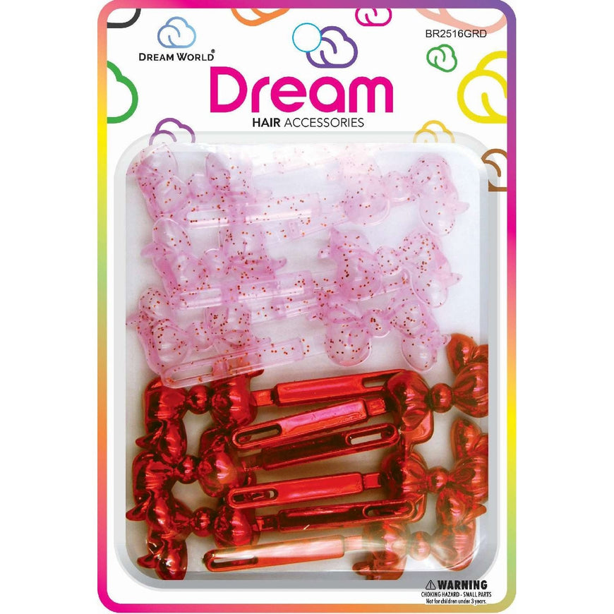 Chloe Barrette 16 Chubby Ribbon Glitter Red CHLOE