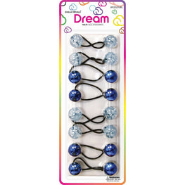 Chloe Ponytail 2620 Glitter Blue Assort 8 Pieces CHLOE