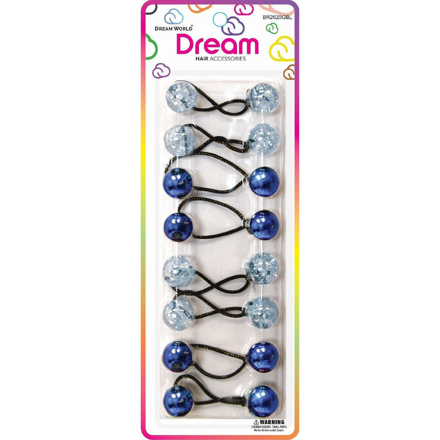 Chloe Ponytail 2620 Glitter Blue Assort 8 Pieces CHLOE