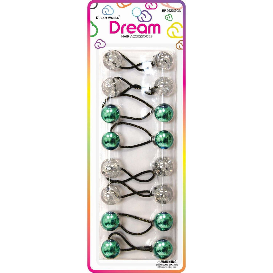 Chloe Ponytail 2620 Glitter Green Assort 8Pieces CHLOE