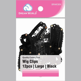Brittny Wig Clip 12Pc Black BRITTNY