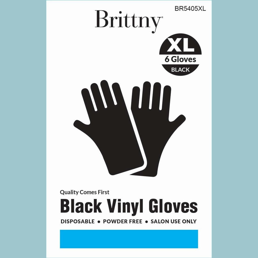 Brittny Gloves Vinyl 6Pcbox Black BRITTNY
