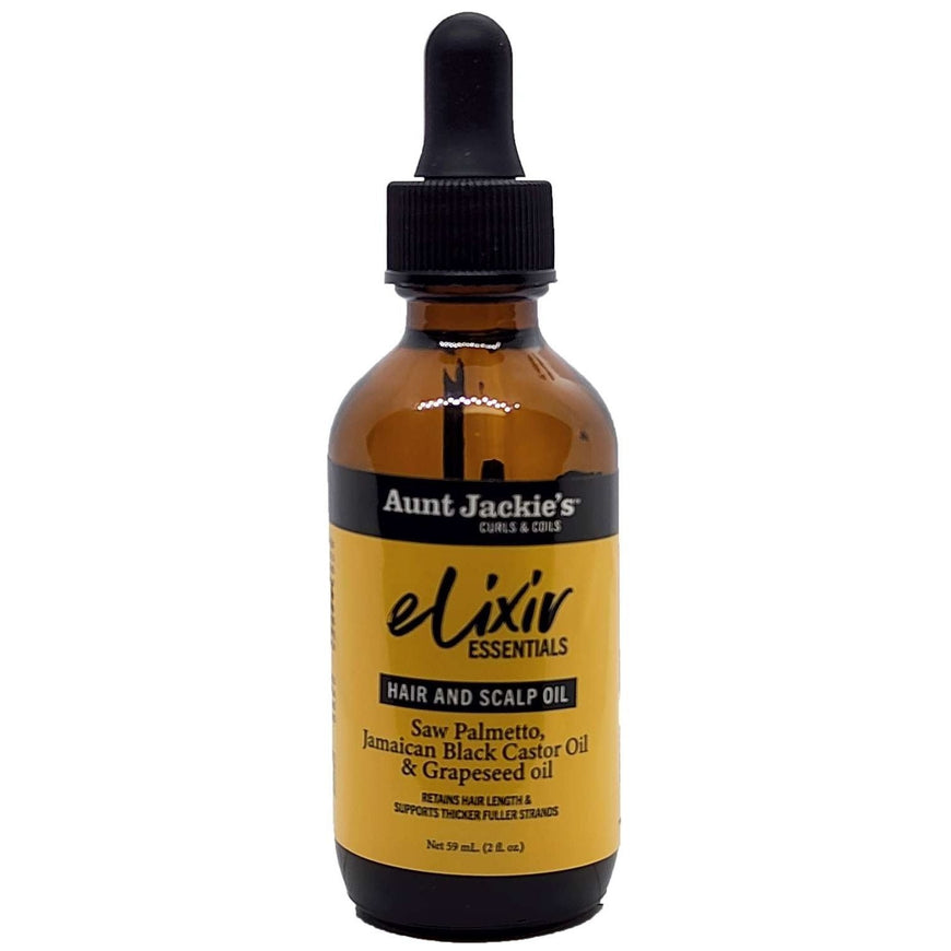 Aunt Jackies Elixir Hair And Scalp Oil Saw Palmetto Jamaican Black Castor Oil  Grapeseed Oil AUNT JACKIES
