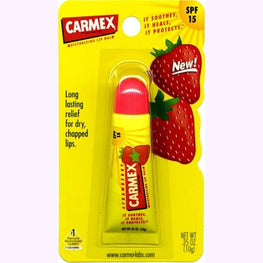 Carmex Daily Care Strawberry Flavor With Spf 15 Blister Pack Squeeze Tube Carmex