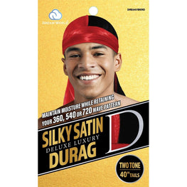 Dream Men Durag Smooth  Thick Black  Red DREAM