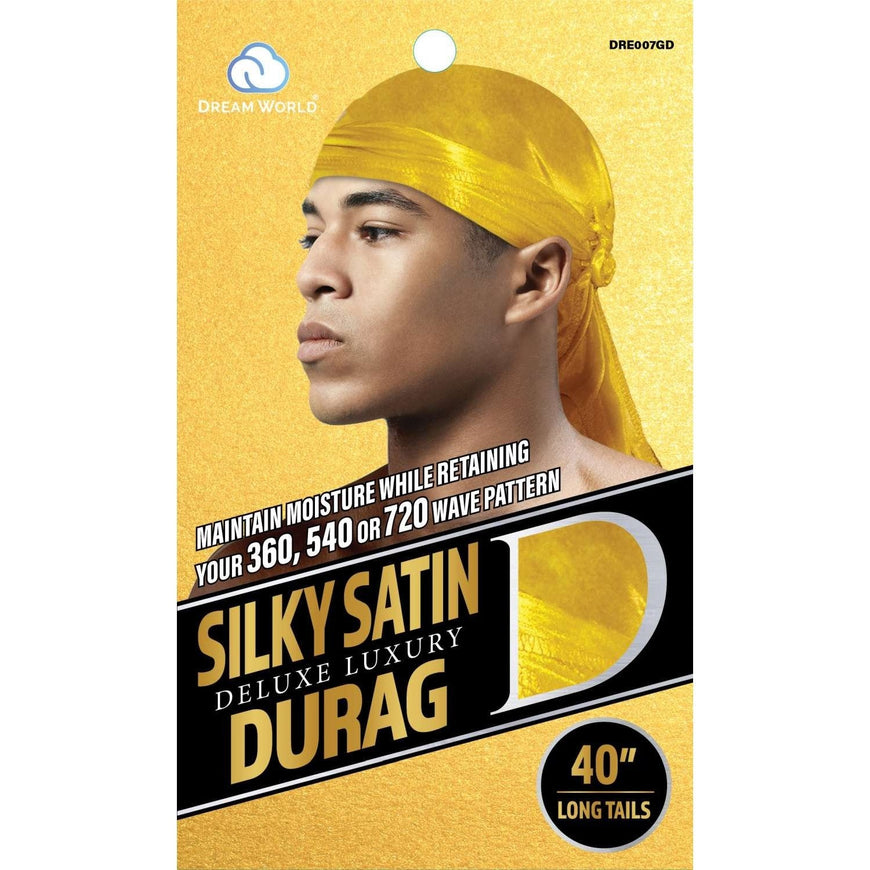 Dream Men Durag Smooth  Thick Gold DREAM