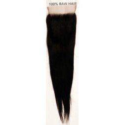 Raw Hair- Unprocessed Human Hair Hd High Definition Closure Straight 12 Inch Natural Color Raw Hair