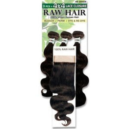 9A Body Wave 4-Pc Bundle Deal w/HD Closure Raw Hair