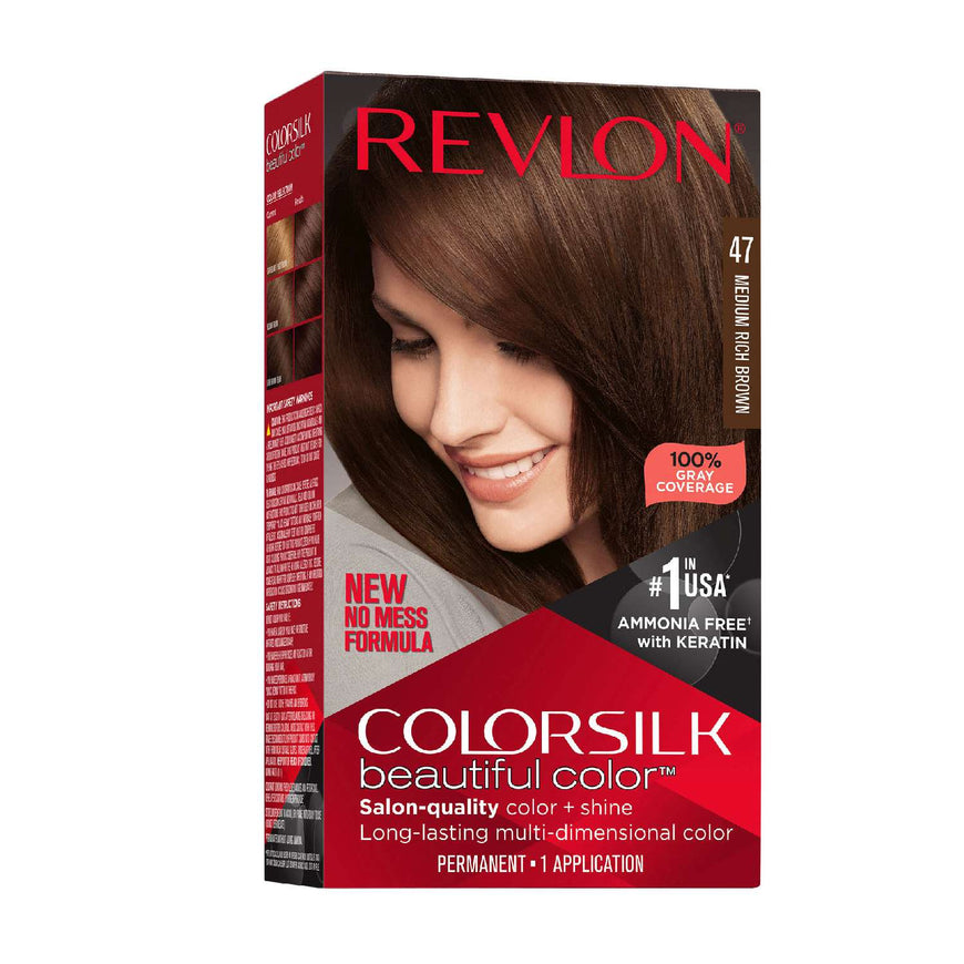 Revlon Colorsilk Hair Color 047 Medium Rich Brown Color Silk