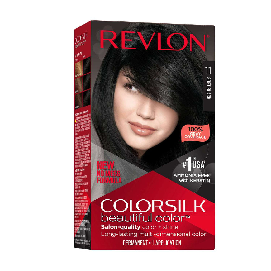 Revlon Colorsilk Hair Color 011 Soft Black Color Silk
